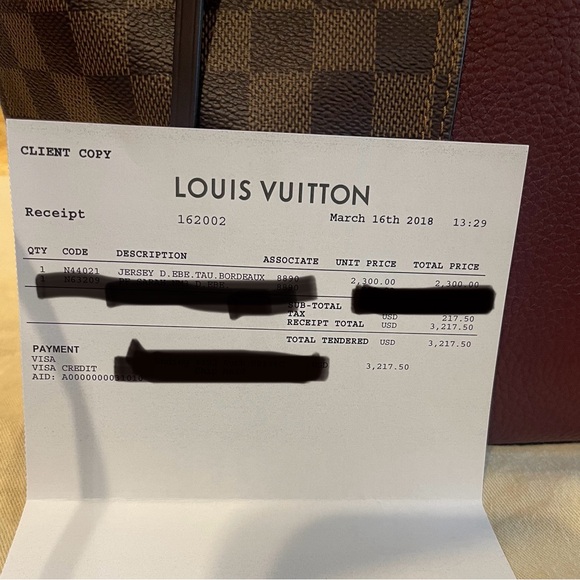 Authentic Louis Vuitton Damier Ebene Jersey in Bordeaux - Picture 8 of 8